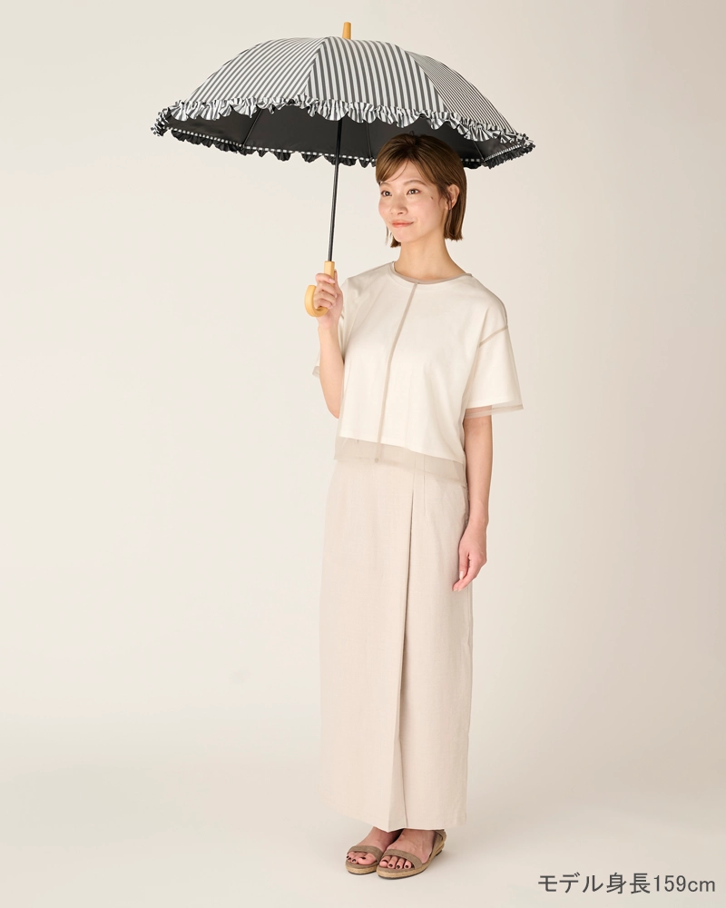 Sサイズ フリル / 白黒ストライプ