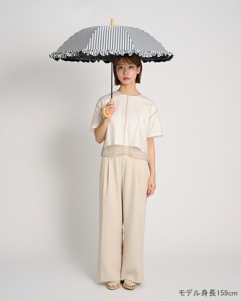 Sサイズ フリル / 白黒ストライプ