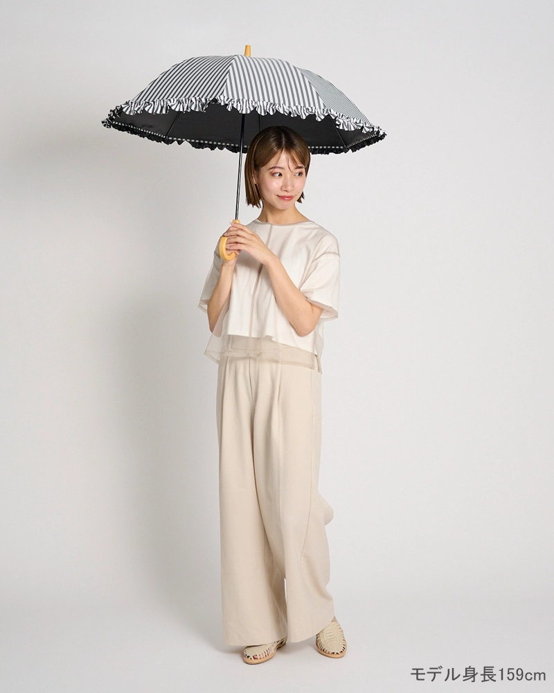 Sサイズ フリル / 白黒ストライプ