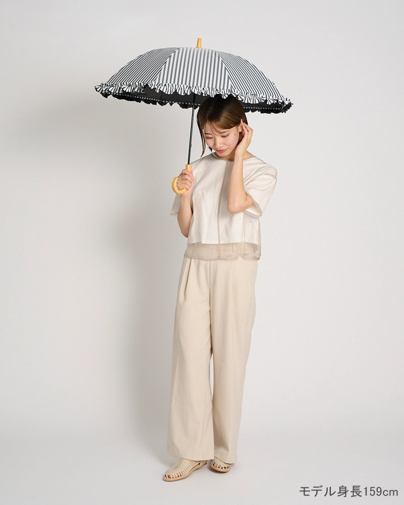 Sサイズ フリル / 白黒ストライプ