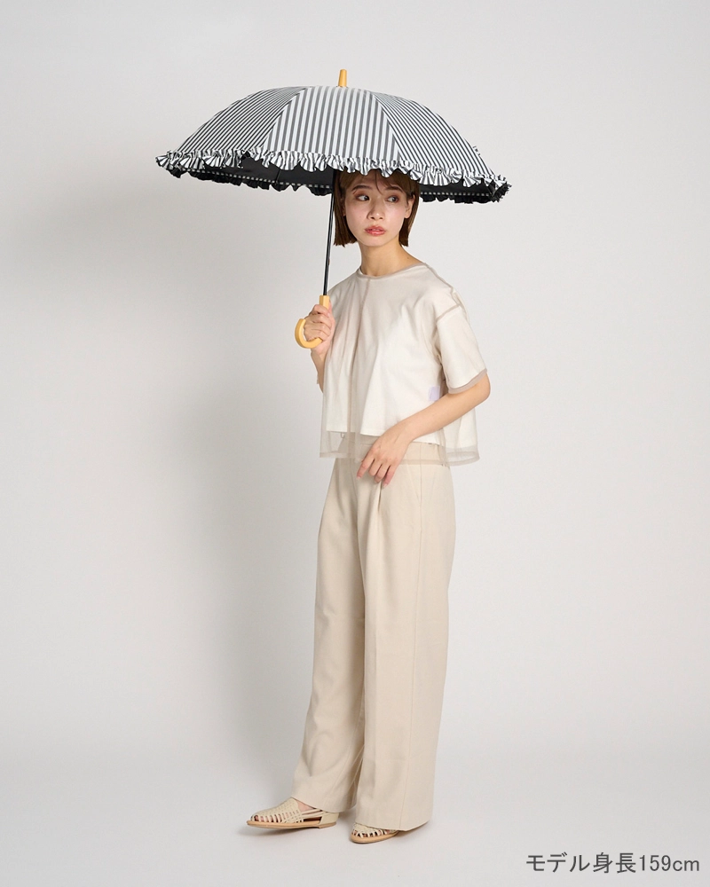 Sサイズ フリル / 白黒ストライプ