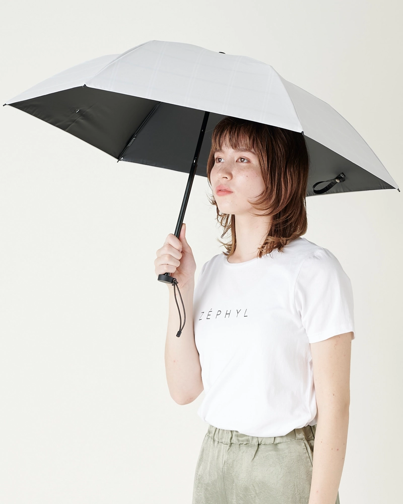 2段折 コンパクト / チェック | 完全遮光日傘｜サンバリア100