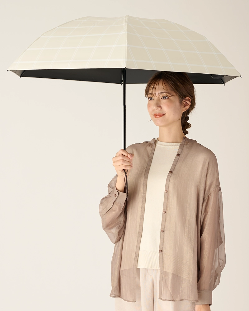 3段折 / チェック | 完全遮光日傘｜サンバリア100