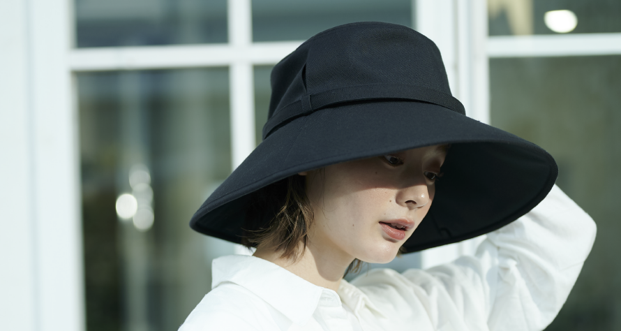 ブラック サンバリア100 ブラックの通販 by あかざ's shop｜ラクマ 女優帽 帽子 Mサイズ カット