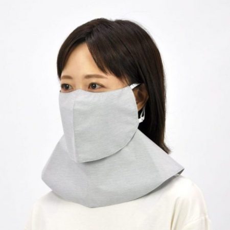 完全遮光　「ケープマスク」　グレー　サンバリア１００　女性モデル１